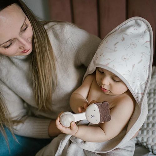 купить Аксессуар для купания BabyOno 1552/04 Prosop cu gluga de baie Terry bej 100x100 в Кишинёве 