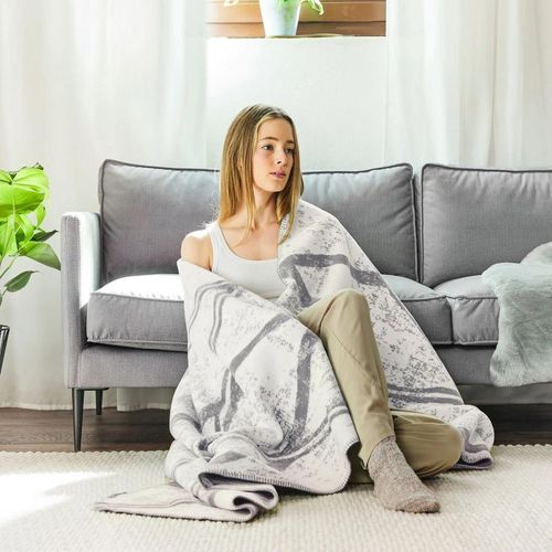 cumpără Textile de casă Ibena 2932/800 Jacquard Decke Kanata Grey/white în Chișinău 