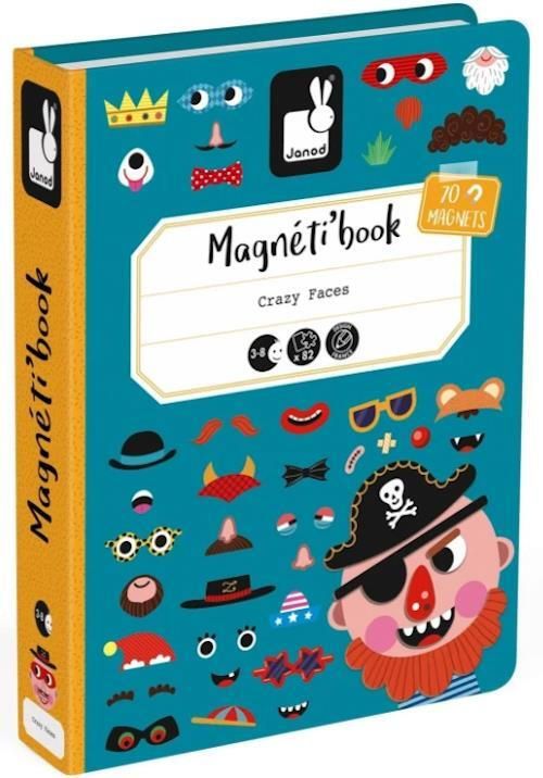 купить Настольная игра Janod J02716 Magnetic book Funny faces of boys 70pcs в Кишинёве 