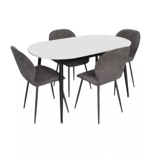 купить Комплект стол и стулья Evelin di Costacurta стол DT-533R B + 4 стула YTC-064B UF885-15 (Dark grey) в Кишинёве 