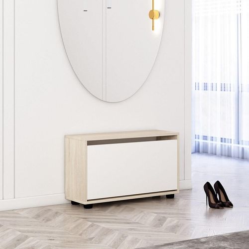 cumpără Raft pentru încălțăminte Mobildor-Lux Leo 70x27x47H cm Sonoma/White în Chișinău 