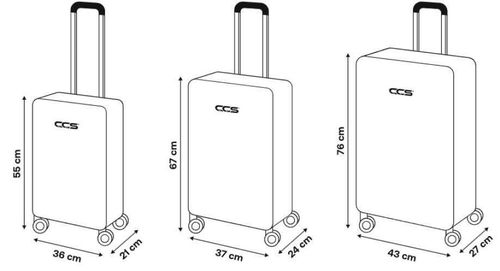 купить Чемодан CCS 5226 Set Grey/Orange в Кишинёве 