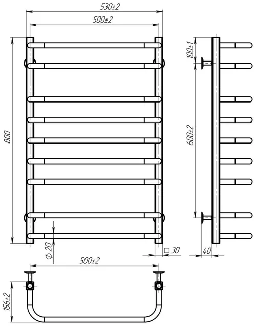 cumpără Uscător de prosoape Lianat 3266 Veta 500x800 П9 inox Milano în Chișinău 