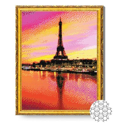 cumpără Tablou pe numere Art Gallery GA81991 Mozaic cu diamante 40x50cm Paris la apus în Chișinău 