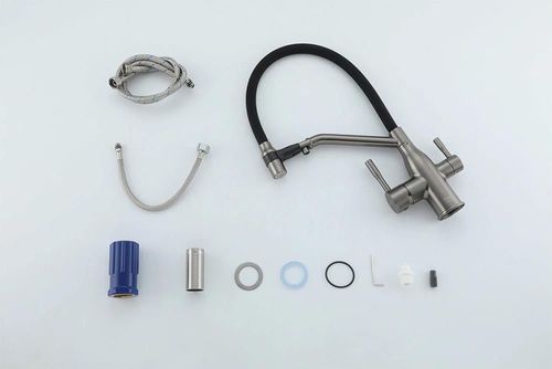 купить Смеситель кухонный Frap F 4397-9 (chiuveta plus flexibil) Alama GRAFIT в Кишинёве 