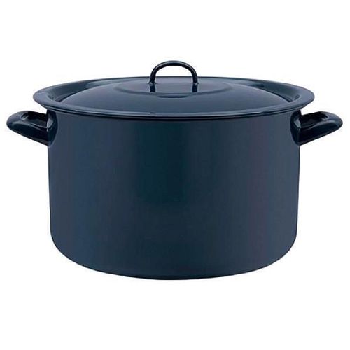 купить Кастрюля профессиональная Metalac 54132 emailată 30cm, 12.5l, capac din metal, albastru inchis в Кишинёве 