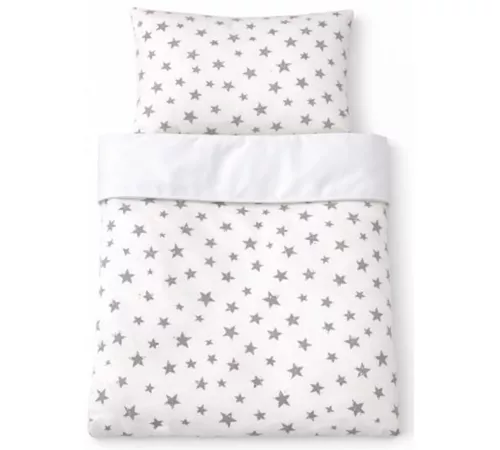 cumpără Lenjerie de pat pentru copii Veres VR 154.5.04.13 Фланель большие серые звездочки (90x110/40x60) (3ед.) în Chișinău 