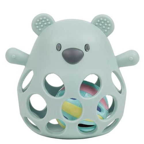 cumpără Zornăitoare Nattou 874335 Silicone Bear rattle with a ball aqua green în Chișinău 