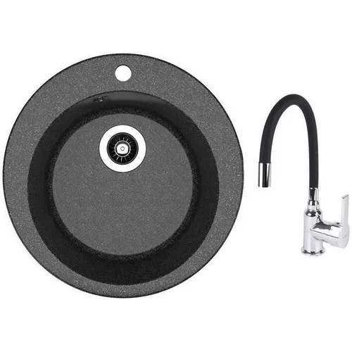 cumpără Chiuvetă bucătărie cu bateria Dr.Gans Gala + SanDonna F9995 negru în Chișinău 