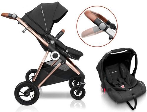 cumpără Сărucior pentru copii BabyGo BGO-76141 3 in 1 AIR Halime Black, cadru Gold în Chișinău 