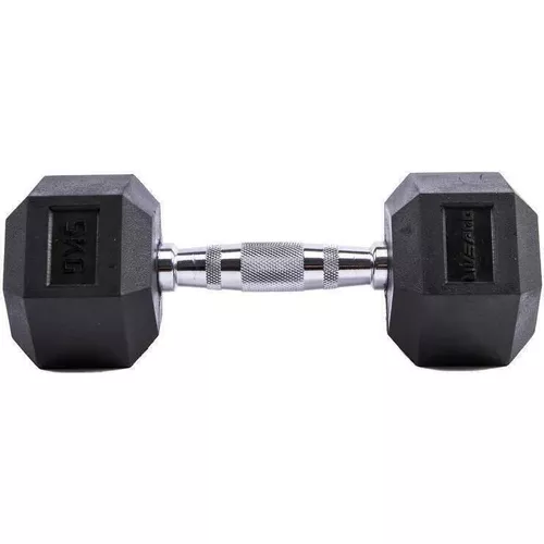 cumpără Ganteră LivePro 49881 Gantera Hex Rubber Dumbbell 2x22.5kg, LP8005/22.5/BK în Chișinău 