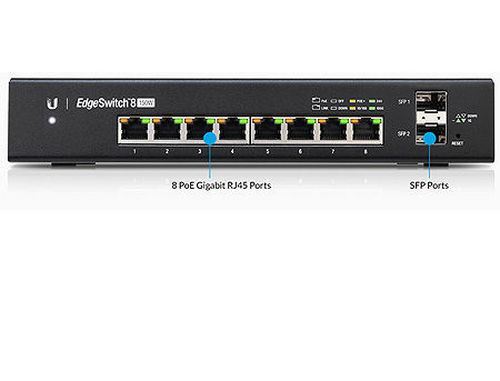 cumpără Switch Ubiquiti EdgeSwitch 8 (ES-8-150W), 8-Port Gigabit RJ45, 2-ports SFP, 150W, Supports POE+ IEEE 802.3at/af and 24V Passive PoE, Non-Blocking Throughput: 10 Gbps, Switching Capacity: 20 Gbps, Rackmountable(retelistica switch/сетевой коммутатор) în Chișinău 