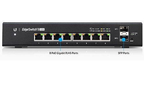 купить Коммутатор Ubiquiti EdgeSwitch 8 (ES-8-150W), 8-Port Gigabit RJ45, 2-ports SFP, 150W, Supports POE+ IEEE 802.3at/af and 24V Passive PoE, Non-Blocking Throughput: 10 Gbps, Switching Capacity: 20 Gbps, Rackmountable(retelistica switch/сетевой коммутатор) в Кишинёве 