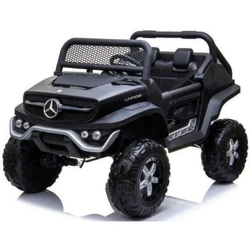 cumpără Mașină electrică pentru copii Kids car 8490032-4BR_Black Mercedes-Benz Unimog, 12V14Ah, scaune din piele în Chișinău 
