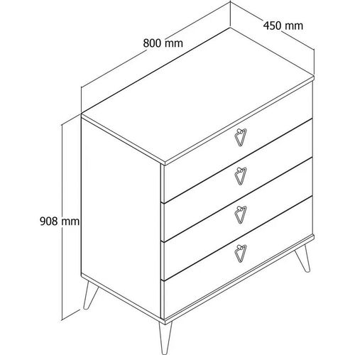 купить Комод Trendy Versa, Stejar, 80x91x45cm (GTR005841) в Кишинёве 