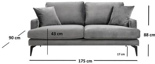 купить Диван Trendy Papira Gri, 90x88x175cm (2 locuri) в Кишинёве 