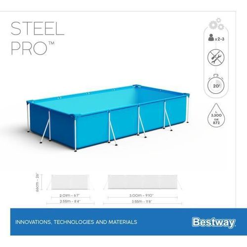 купить Бассейн каркасный Bestway 56411BW Steel Pro 300x201x66cm в Кишинёве 