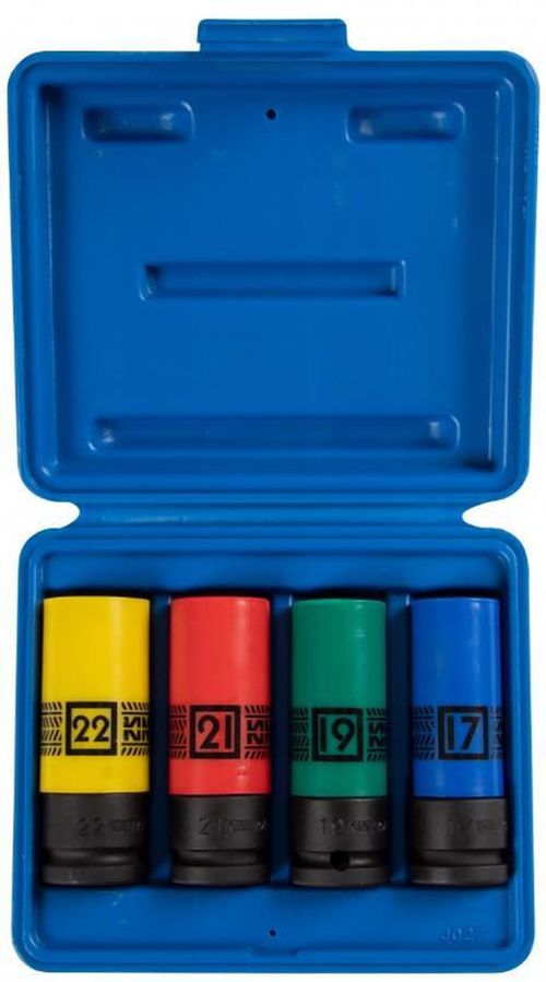 cumpără Set de tubulare, bite, duze King Tony 44904MP02 набор 1/2" ударных головок тонкостенных, 17,19,21,22 в пластиковой защите, в кейсе în Chișinău 