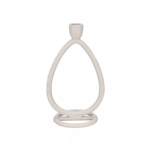 купить Свеча Holland 33104 Подсвечник металлический Oval 22x13cm, белый в Кишинёве 