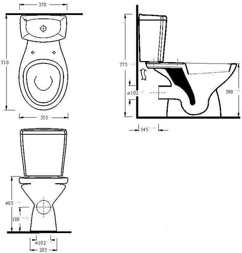 купить Унитаз Ege Vitrifye E15203 (fara mecanism) KAPYA, fara capac, evacuare orizontala в Кишинёве 