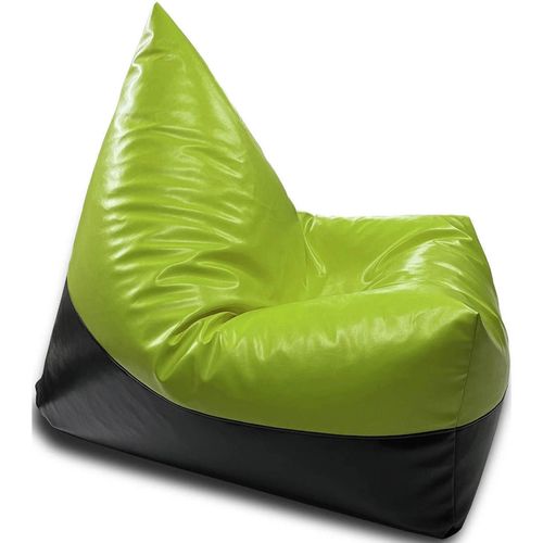 купить Кресло-мешок BeanBag BM5806, Пирамида, XL, глянцевая экокожа MAX, зеленый с черным в Кишинёве 