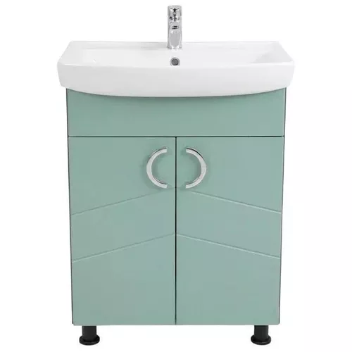 купить Шкаф под умывальник Mashtab 12465 Alpin (CL) cu 2 uși 600x370x850 Turcoaz mat-Antracit в Кишинёве 