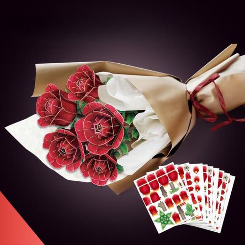 купить Конструктор Cubic Fun P865h 3D puzzle Buchet de flori – Trandafiri roșii, 312 elem. в Кишинёве 