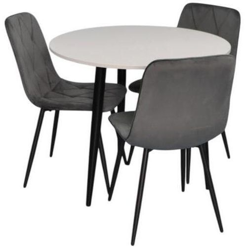 купить Комплект стол и стулья Evelin di Costacurta cтол DT-404-3B + 3 стула YTC-080B Bluvel-14 (Dark grey) в Кишинёве 