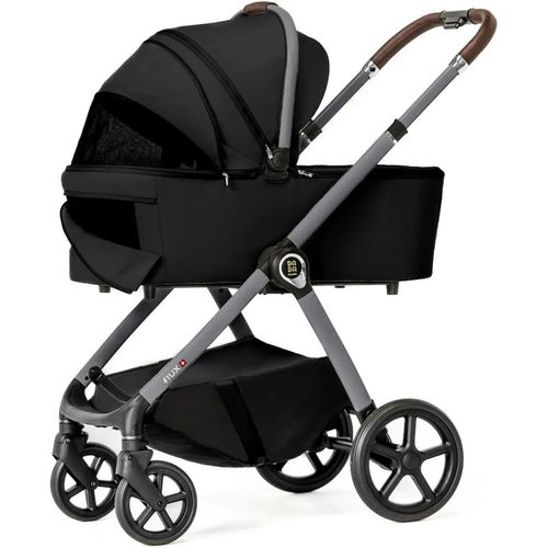 купить Детская коляска DadaPrams Carucior 2in1 Flux Black + Adaptoare в Кишинёве 