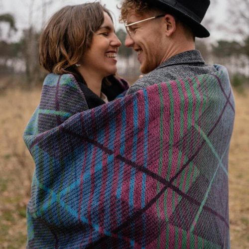 cumpără Textile de casă Ibena 0619/560 Jacquard Decke Navan Teal/purple în Chișinău 