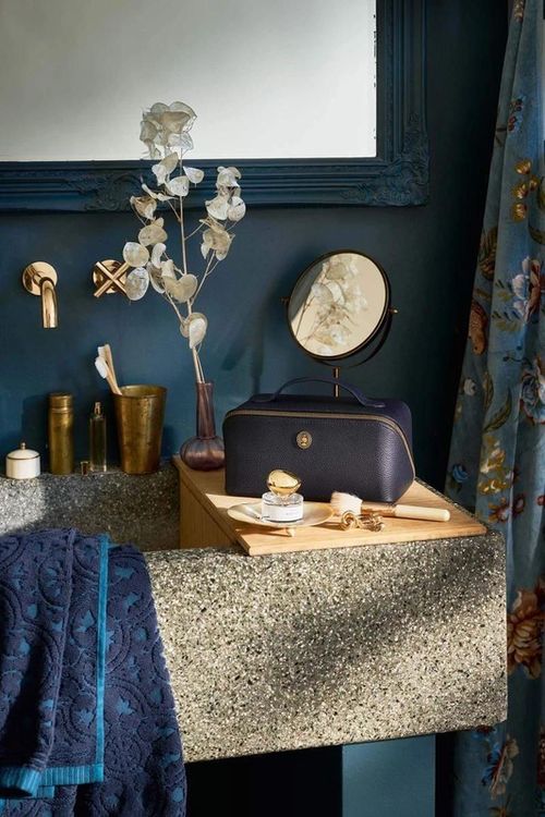 купить Несессер/косметичка Pip Studio 51.274.288 Cyrille Cosmetic Bag Medium Blue 23.5x10.5x11cm Blue в Кишинёве 