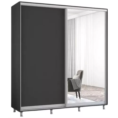 купить Шкаф Mobildor-Lux Aron-P Раздвижные двери из зеркала и ДСП (190x60x210H см) Антрацит в Кишинёве 