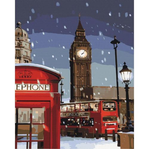 купить Картина по номерам BrushMe BS28726 40*50 cm (în cutie) Iarna în Londra в Кишинёве 