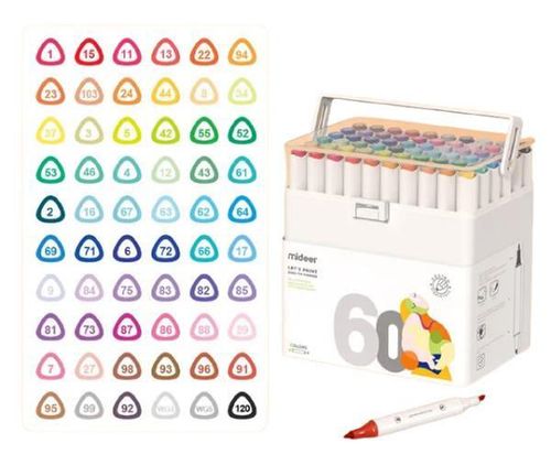 купить Набор для творчества Mideer MD4186 Set markere pentru schițe cu două capete, 60 culori в Кишинёве 