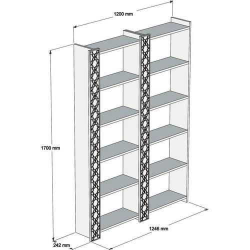 cumpără Raft de birou Trendy Orasul 2, Nuc, Alb 124x170x24cm, raft de carti în Chișinău 