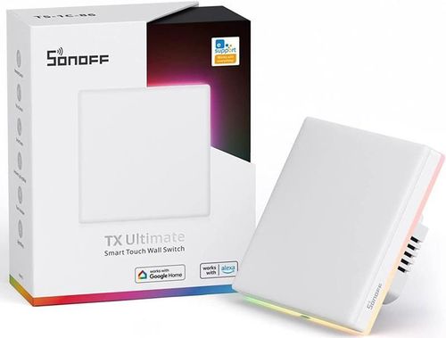 купить Выключатель электрический Sonoff Wi-Fi Smart Touch Wall Switch TX Ultimate 1-Gang (Neutral Wire), White в Кишинёве 