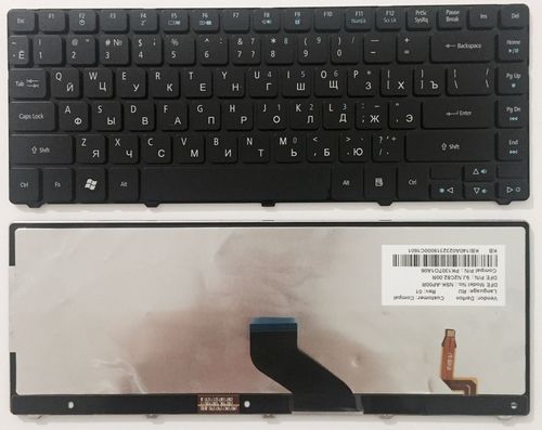 купить Keyboard Acer Aspire 4540 3810 3410 3820 4250 4251 4252 4253 4332 4333 4336 4339 4410 4551 4745 4553 4560 4736 4752 4733 4810 5935 5940 5942 w/Backlit ENG/RU Blac в Кишинёве 