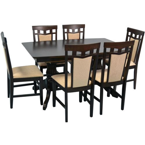 cumpără Set masă și scaune Evelin di Costacurta стол HV-32V Chocolate + 6 стульев Deepa R Chocolate/Bej în Chișinău 