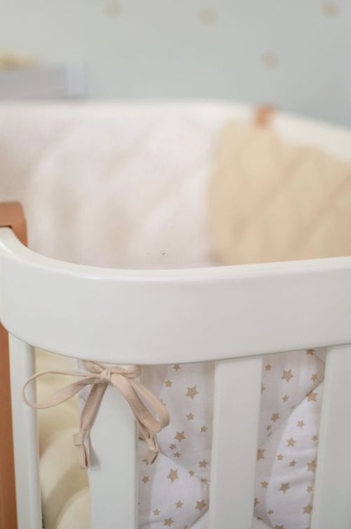 cumpără Protecție laterală pentru pătuț Veres 154.01.06 Бампер из 3 частей Звёздочка Бело-Бежевый în Chișinău 