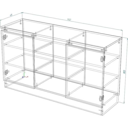 cumpără Comodă Smartex (16289) Т5 140cm Ivory+Stejar Deschis în Chișinău 