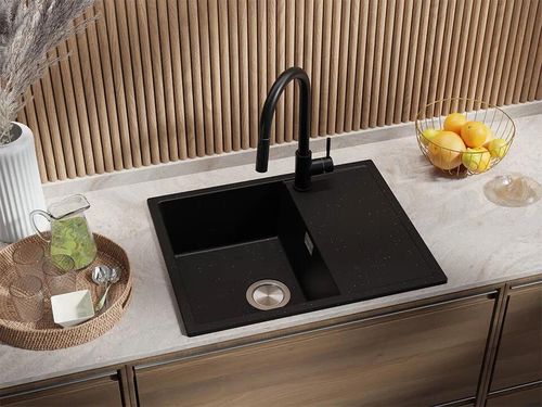 cumpără Chiuvetă bucătărie Primagran Ibiza 620-45 Black metallic + accesorii 500x620 MI6KM în Chișinău 