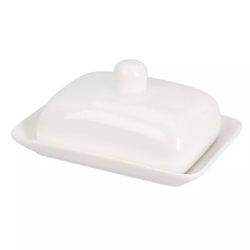 cumpără Container alimentare Promstore 55063 Untiera cu capac Siaki 17x12x8cm, alba, porțelan în Chișinău 