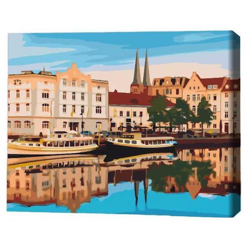 купить Картина по номерам BrushMe RBS1009FC 30x40 сm (fără cutie) Centrul vechi al orașului Lübeck, Germania в Кишинёве 