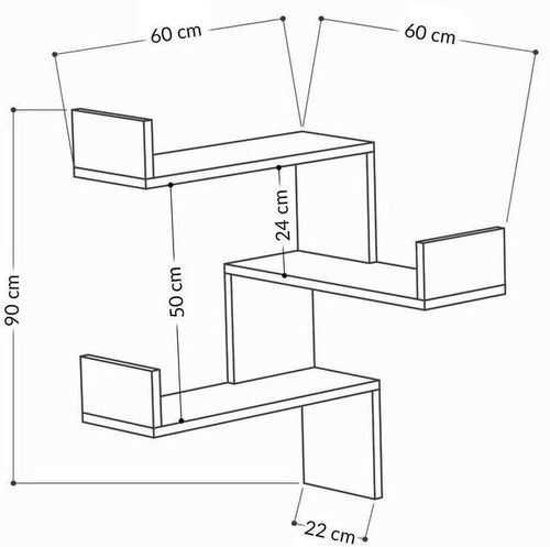 купить Полка декоративная Trendy Luksa-Alb 60x90x60cm (GTR005362) в Кишинёве 