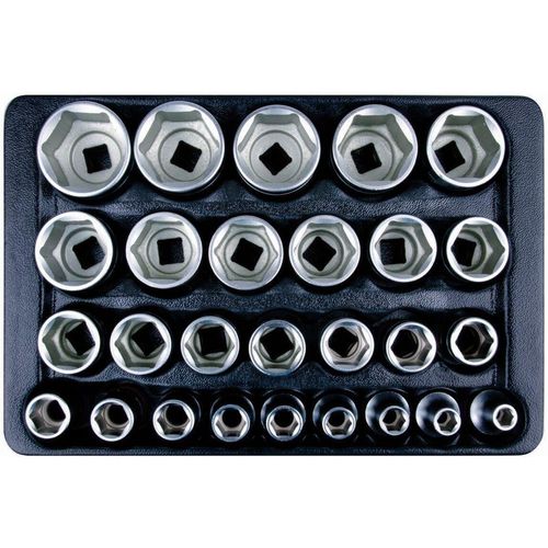 купить Набор головок, бит, насадок King Tony 9-4557MR набор 1/2" головок торцевых 6гр., от 8 до 36мм, 27 пр. в Кишинёве 