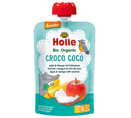 Пюре Holle Bio Croco Coco яблоко, манго и кокос (8+ мес) 100 г 