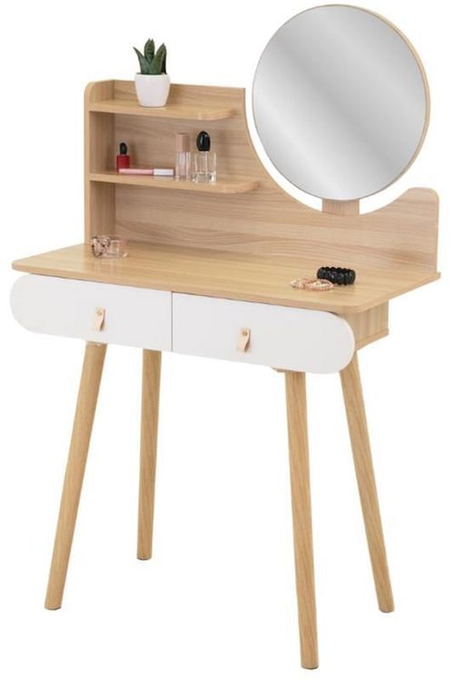 купить Стол Jumi CM-324282 Туалетный столик SCANDI (натуральный/белый) в Кишинёве 