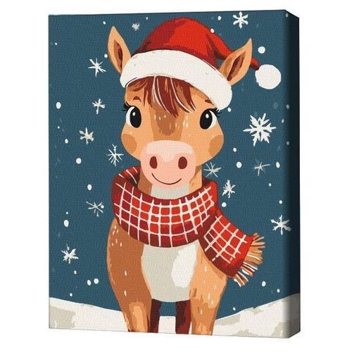 cumpără Tablou pe numere BrushMe KBS0200FC 30x40cm (fără cutie) Căluț de sărbătoare în Chișinău 