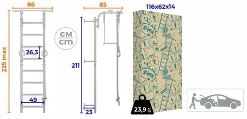 cumpără Spalier gimnastică Romana Next (01.21.8.12.490.03.00-24) Pastel шведская стенка în Chișinău 