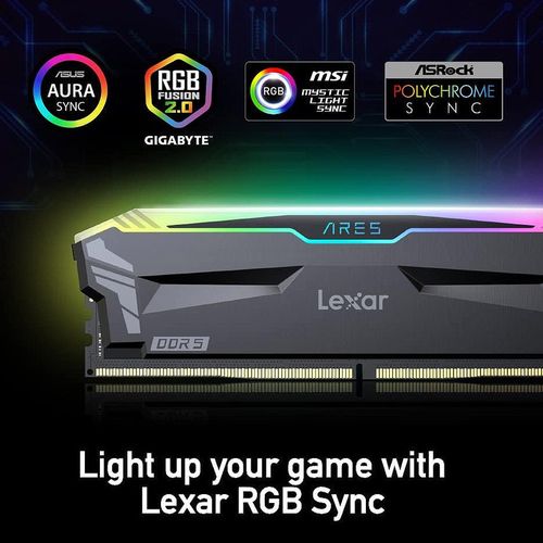 купить Оперативная память 32GB DDR5 Dual-Channel Kit Lexar Ares RGB (2x16GB) DDR5 (LD5EU016G-R6400GDLA) PC5-51200 6400MHz CL32-38-38, Retail (memorie/память) в Кишинёве 